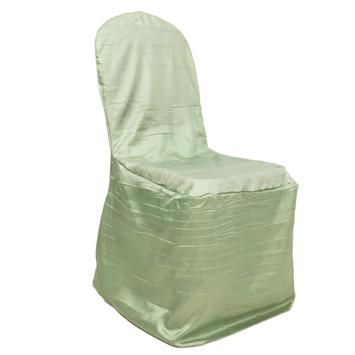 Sage Green Crinkle Crushed Taffeta Banquet Chair Cover, Reusable Wedding Chair Cover