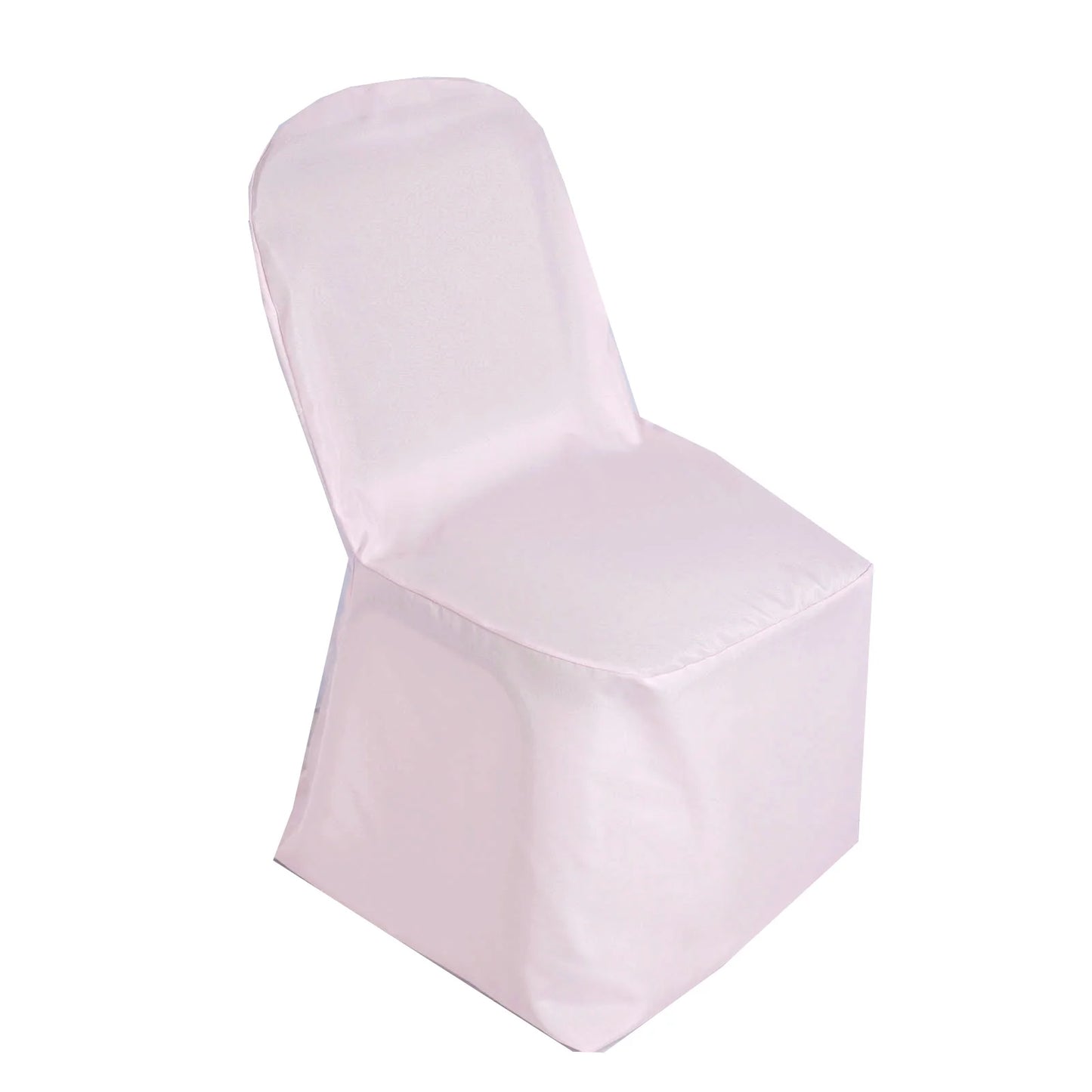 10 Pack Blush Polyester Banquet Chair Covers, Reusable Stain Resistant Slip On Chair Covers