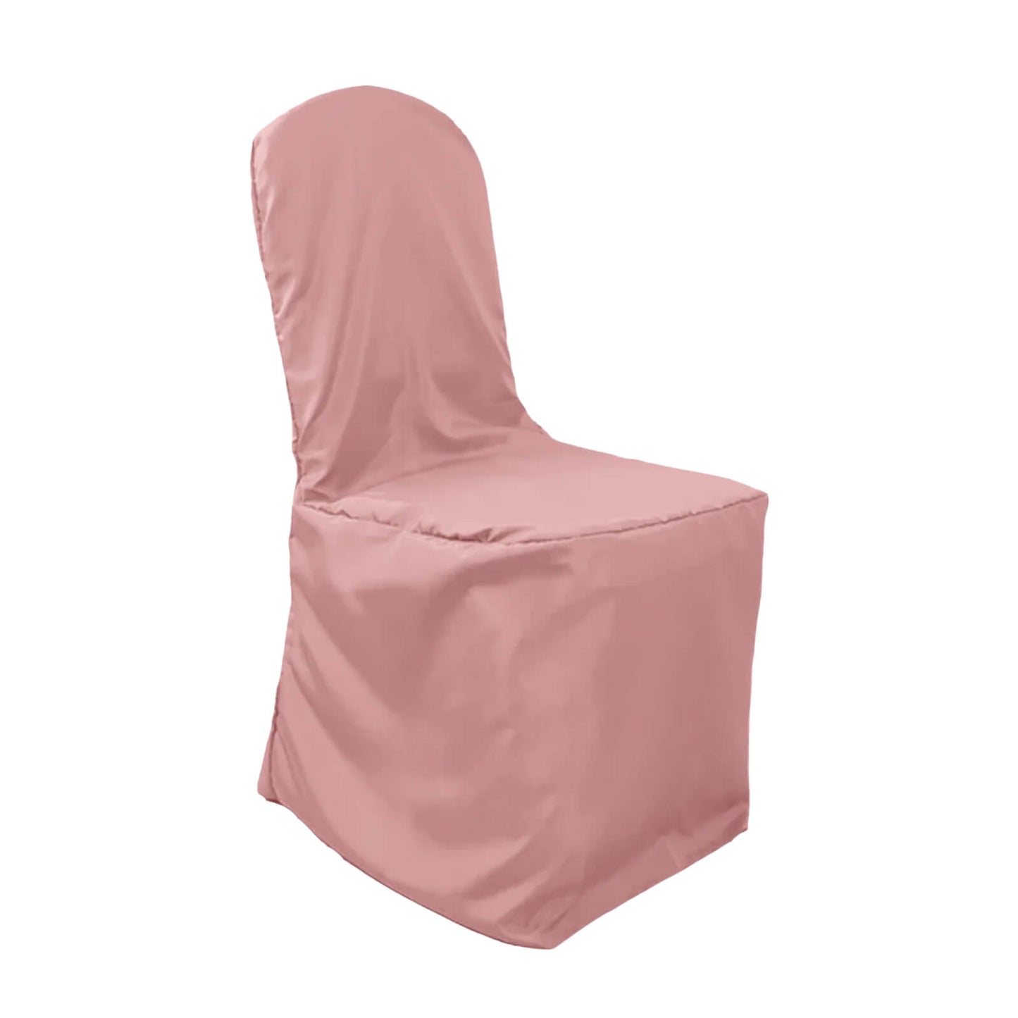 10 Pack Dusty Rose Polyester Banquet Chair Covers, Reusable Stain Resistant Slip On Chair Covers