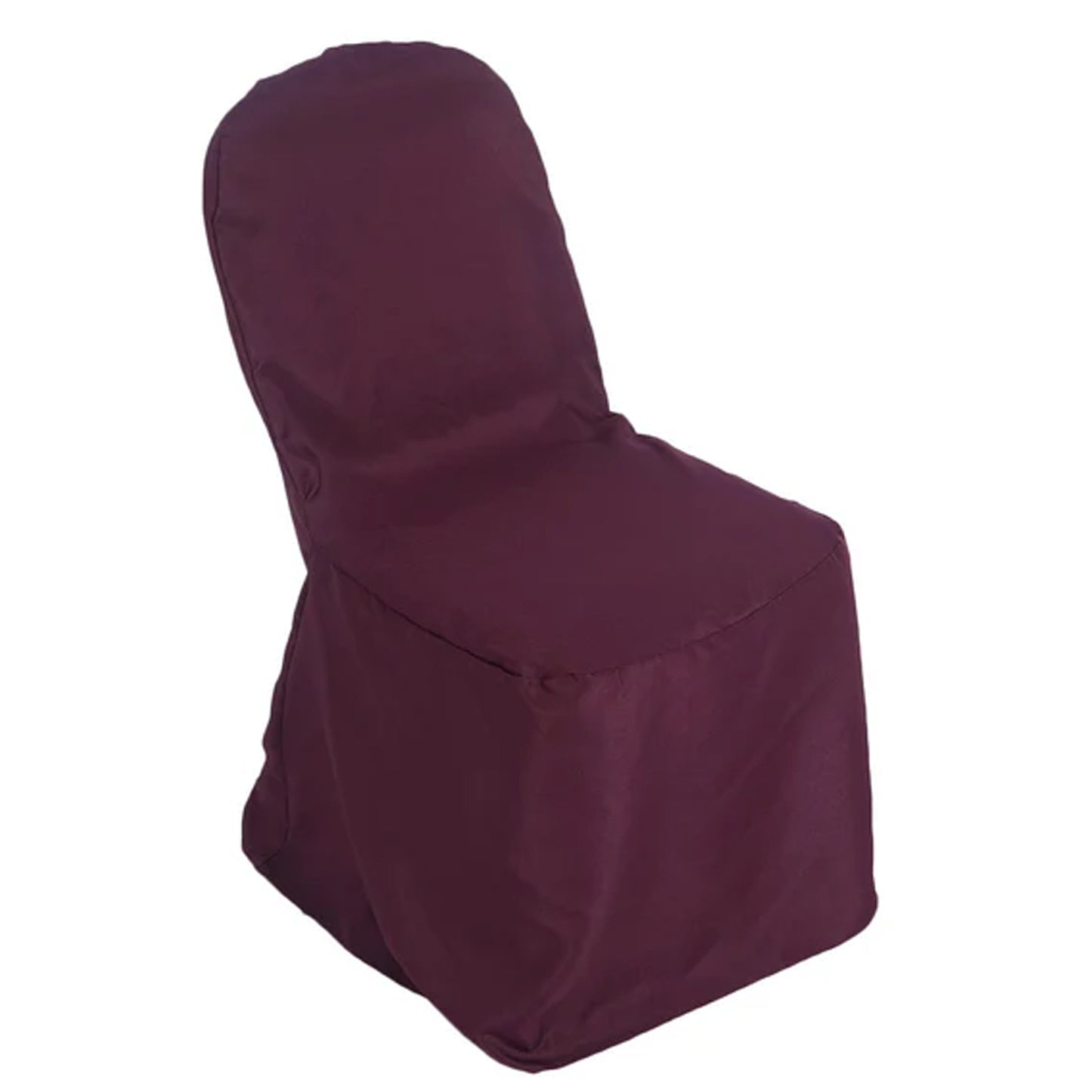 Burgundy Polyester Banquet Chair Cover, Reusable Stain Resistant Chair Cover