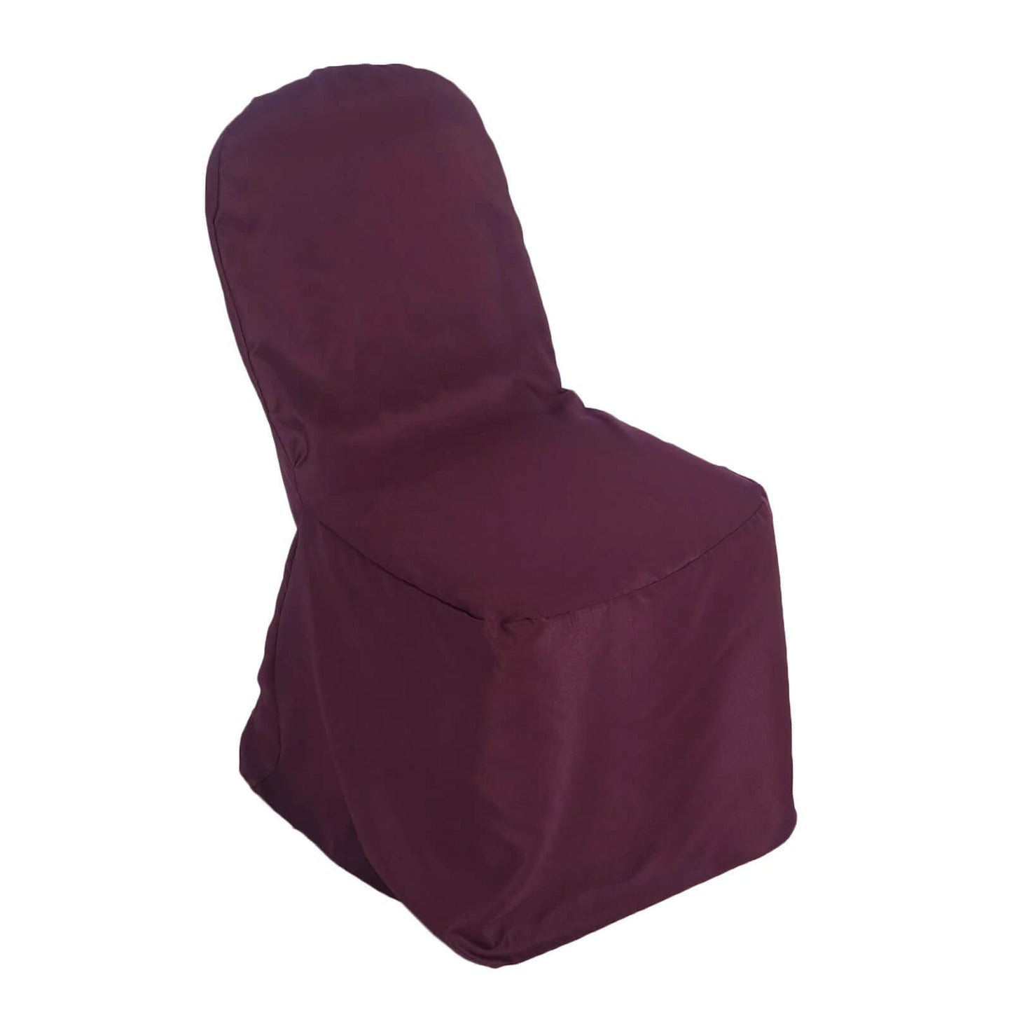 10 Pack Burgundy Polyester Banquet Chair Covers, Reusable Stain Resistant Slip On Chair Covers