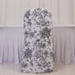 10 Pack Polyester Chair Covers  for Banquet Chairs – White Black French Toile Pattern, Reusable Stain-Resistant Slip-On Slipcovers