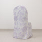 10 Pack Polyester Chair Covers  for Banquet Chairs – White Lavender Lilac French Toile Pattern, Reusable Stain-Resistant Slip-On Slipcovers