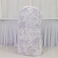 10 Pack Polyester Chair Covers  for Banquet Chairs – White Lavender Lilac French Toile Pattern, Reusable Stain-Resistant Slip-On Slipcovers