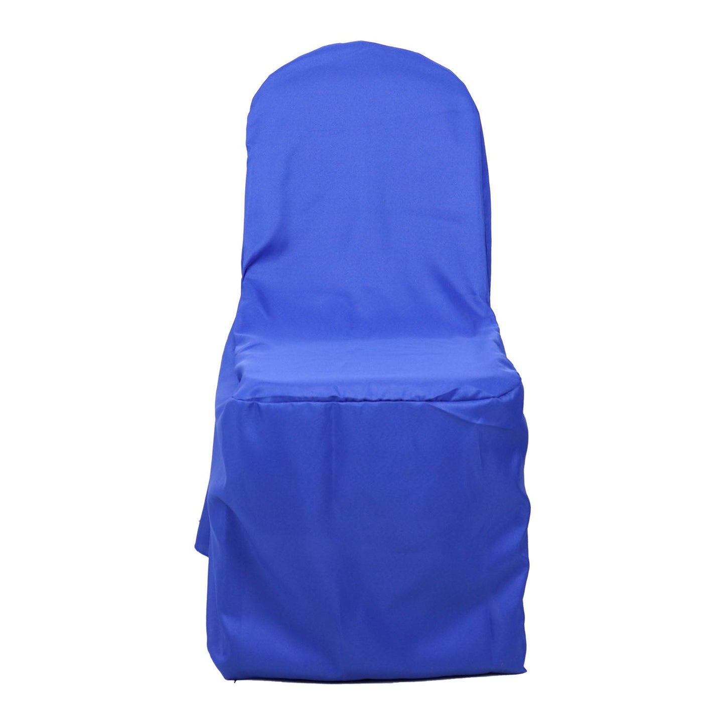 Royal Blue Polyester Banquet Chair Cover, Reusable Stain Resistant Chair Cover