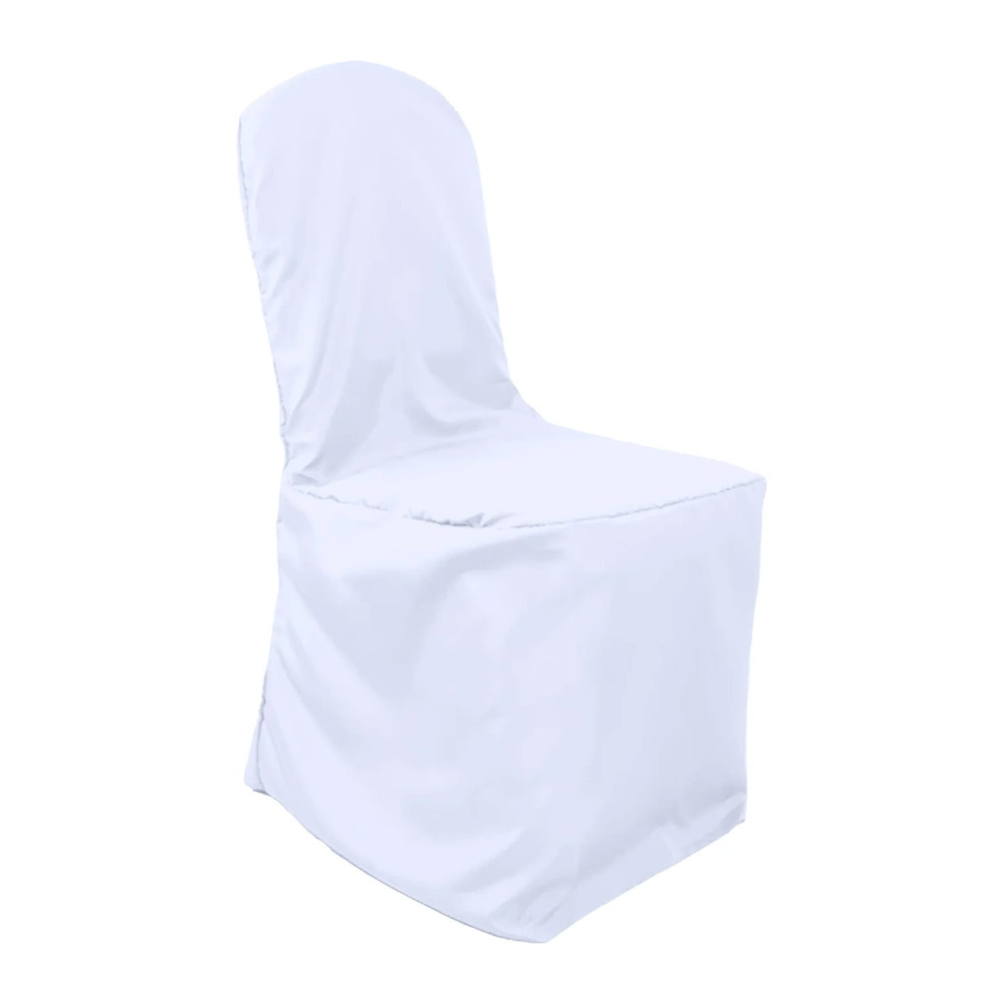 10 Pack White Polyester Banquet Chair Covers, Reusable Stain Resistant Slip On Chair Covers