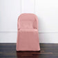 Dusty rose polyester folding chair cover, reusable and stain resistant.