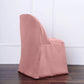 Dusty rose polyester folding chair cover, reusable and stain-resistant.