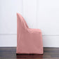Dusty rose polyester folding chair cover, reusable and stain resistant.