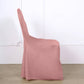 Dusty rose polyester folding chair cover, reusable and stain resistant.