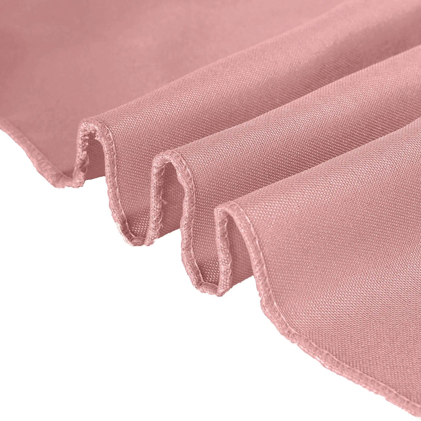 Dusty rose polyester folding chair covers, reusable and stain resistant.