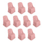 Dusty rose polyester folding chair covers, 10 pack, reusable and stain resistant.