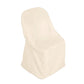 Beige Polyester Folding Round Chair Cover, Reusable Stain Resistant Chair Cover