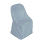 Dusty Blue Polyester Folding Round Chair Cover, Reusable Stain Resistant Chair Cover