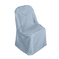 10 Pack Dusty Blue Polyester Folding Chair Covers, Reusable Stain Resistant Slip On Chair Covers