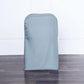 10 Pack Dusty Blue Polyester Folding Chair Covers, Reusable Stain Resistant Slip On Chair Covers