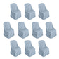 10 Pack Dusty Blue Polyester Folding Chair Covers, Reusable Stain Resistant Slip On Chair Covers