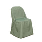 Dusty sage green polyester folding chair cover, reusable and stain resistant.