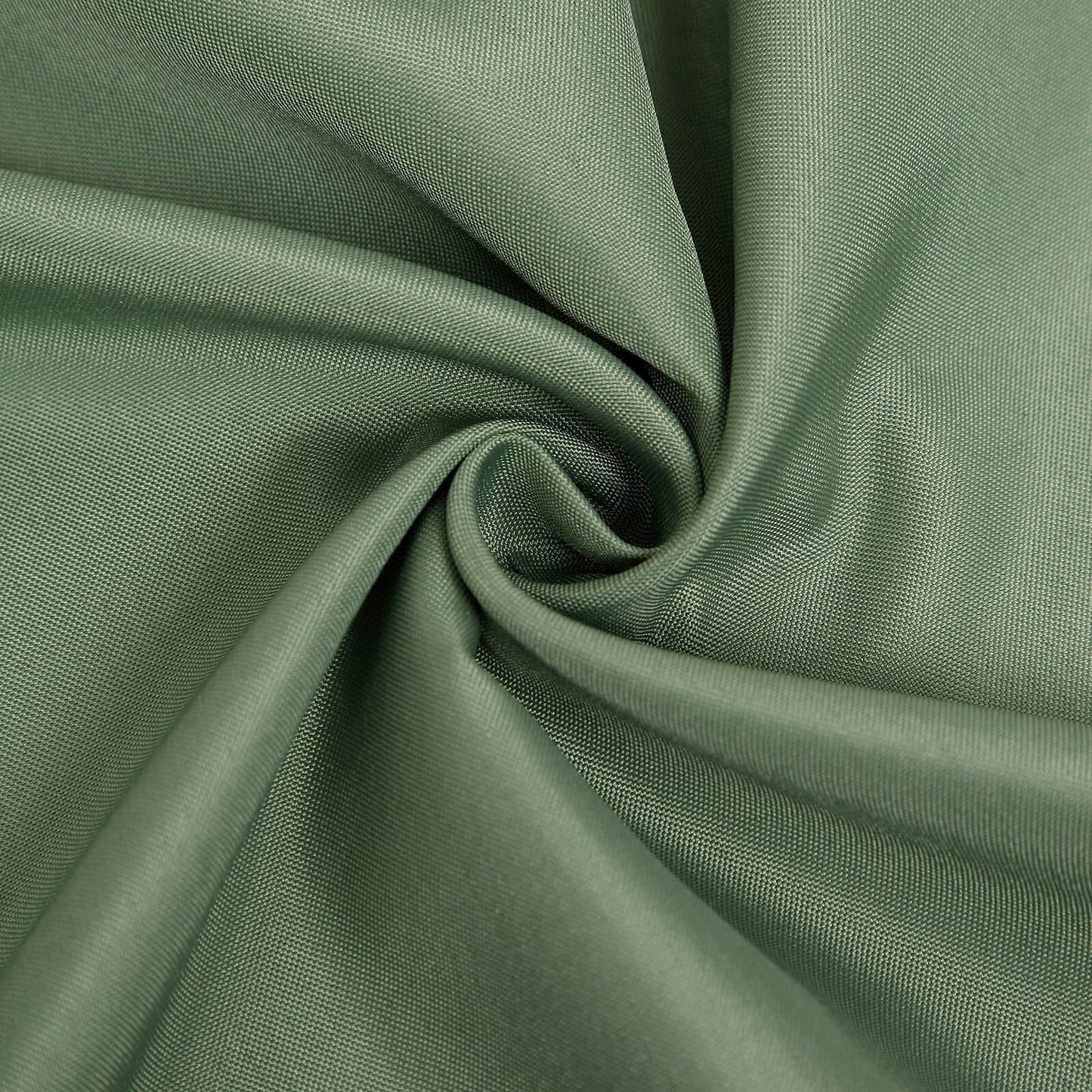 Dusty sage green polyester folding chair covers, reusable and stain resistant.