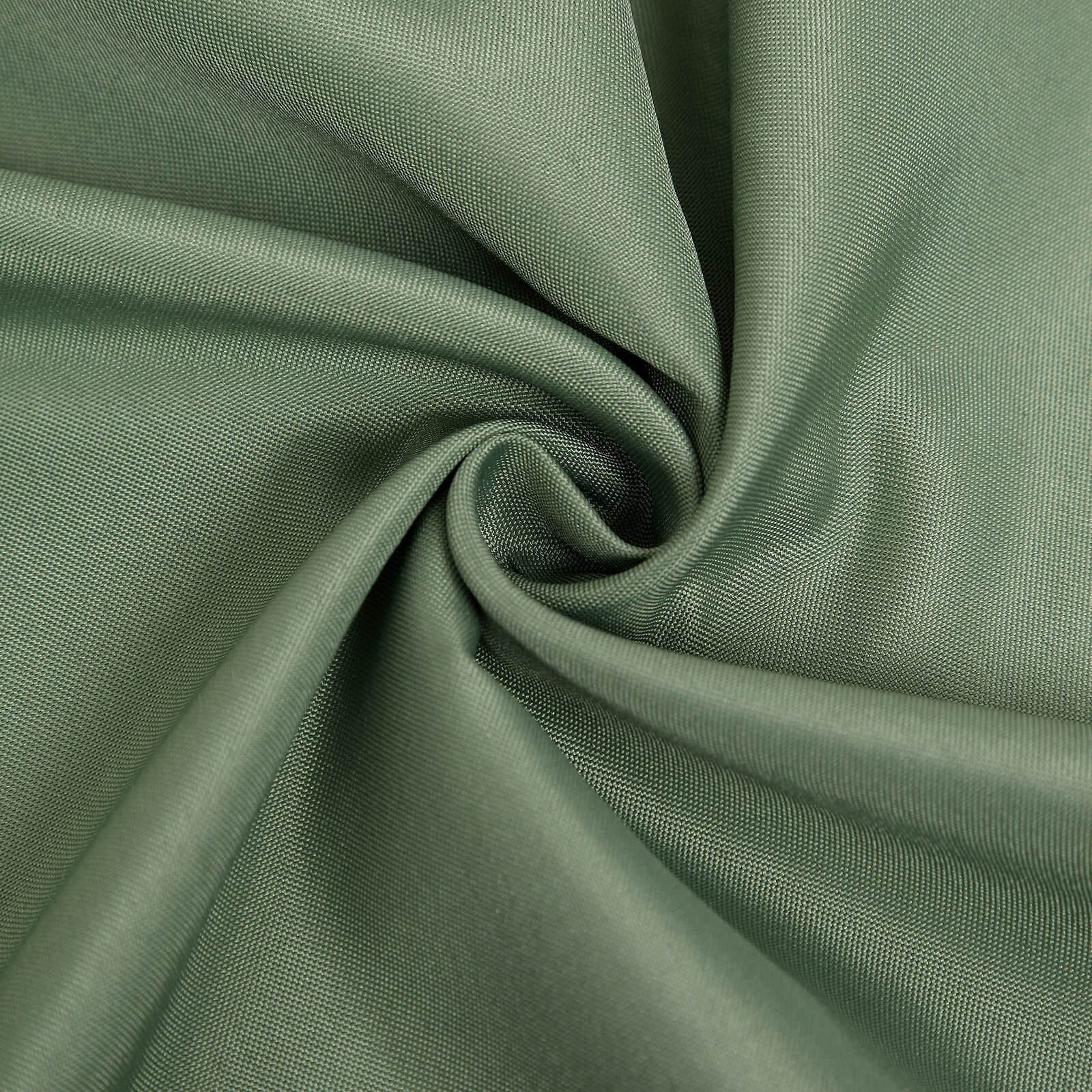 Dusty sage green polyester folding chair covers, reusable and stain resistant.