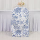 White blue French toile patterned chair cover for folding chairs.