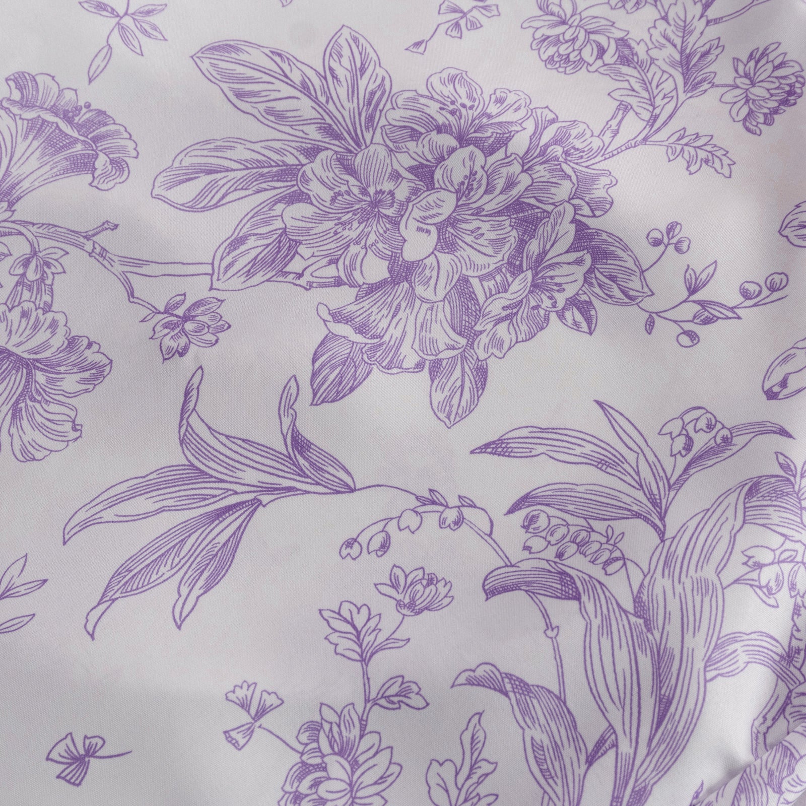 White lavender lilac floral pattern chair cover for folding chairs.