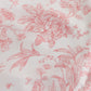 White pink French toile patterned chair cover.
