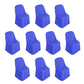 Royal blue polyester folding chair covers, 10 pack, reusable and stain resistant.