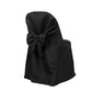 10-Pack Polyester Slip-On Folding Chair Covers with Attached Sashes – Black Durable Reusable Covers for Wedding & Event Decor