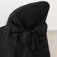 10-Pack Polyester Slip-On Folding Chair Covers with Attached Sashes – Black Durable Reusable Covers for Wedding & Event Decor