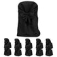 10-Pack Polyester Slip-On Folding Chair Covers with Attached Sashes – Black Durable Reusable Covers for Wedding & Event Decor