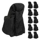 10-Pack Polyester Slip-On Folding Chair Covers with Attached Sashes – Black Durable Reusable Covers for Wedding & Event Decor