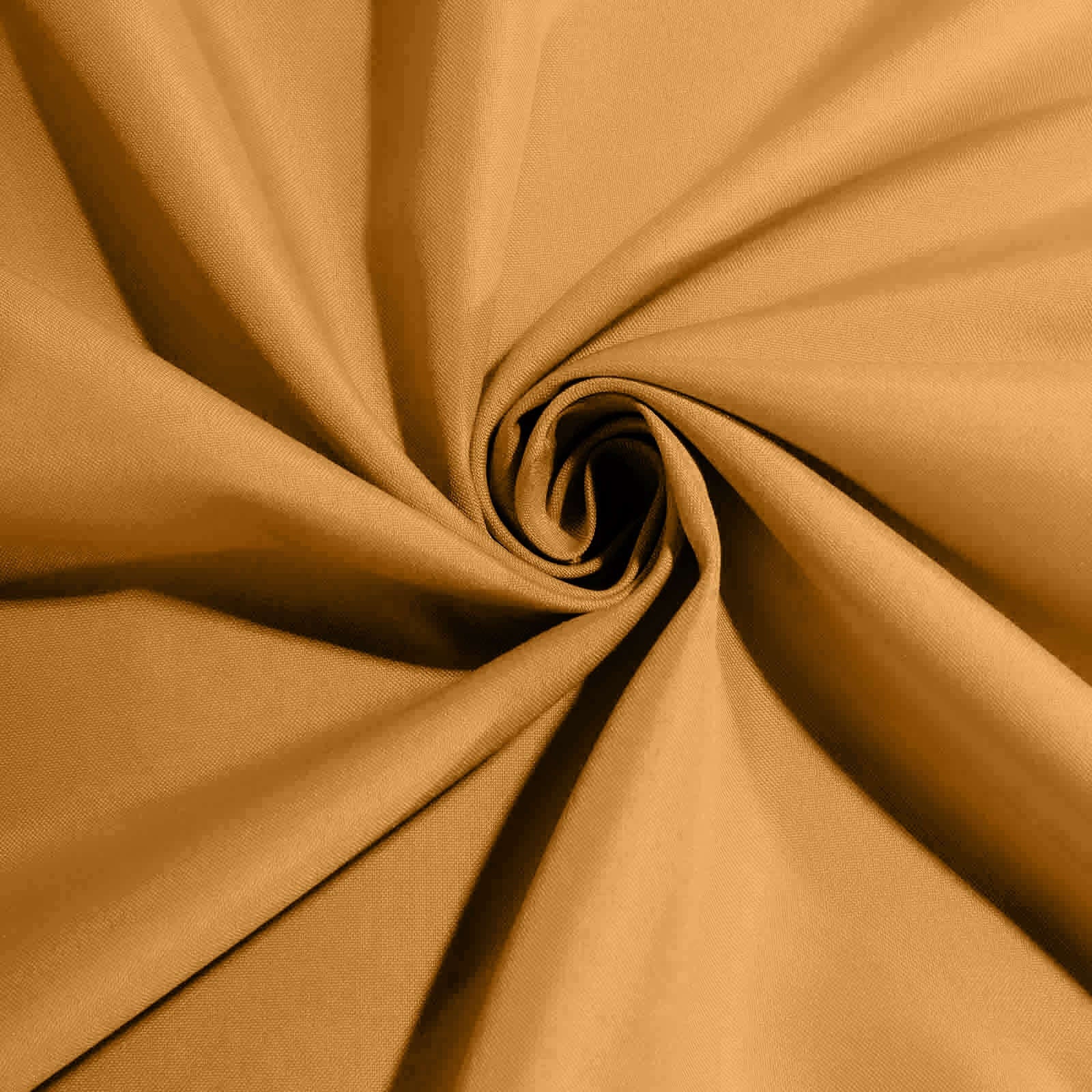 Gold polyester fabric, perfect for event chair covers and wedding decor.