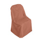 Terracotta (Rust) Polyester Folding Round Chair Cover, Reusable Stain Resistant Chair Cover