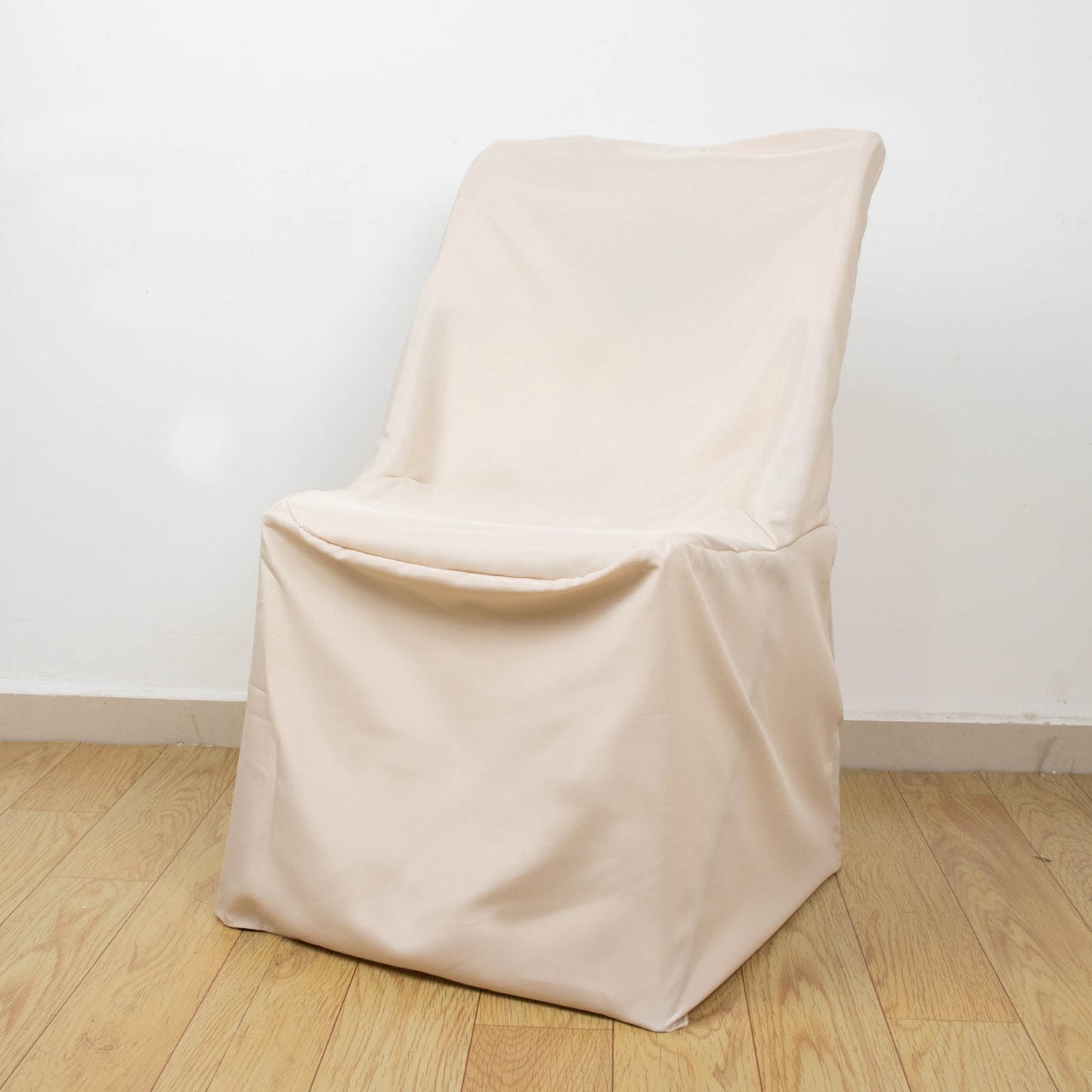 Beige Lifetime Polyester Reusable Folding Chair Cover, Durable Chair Cover