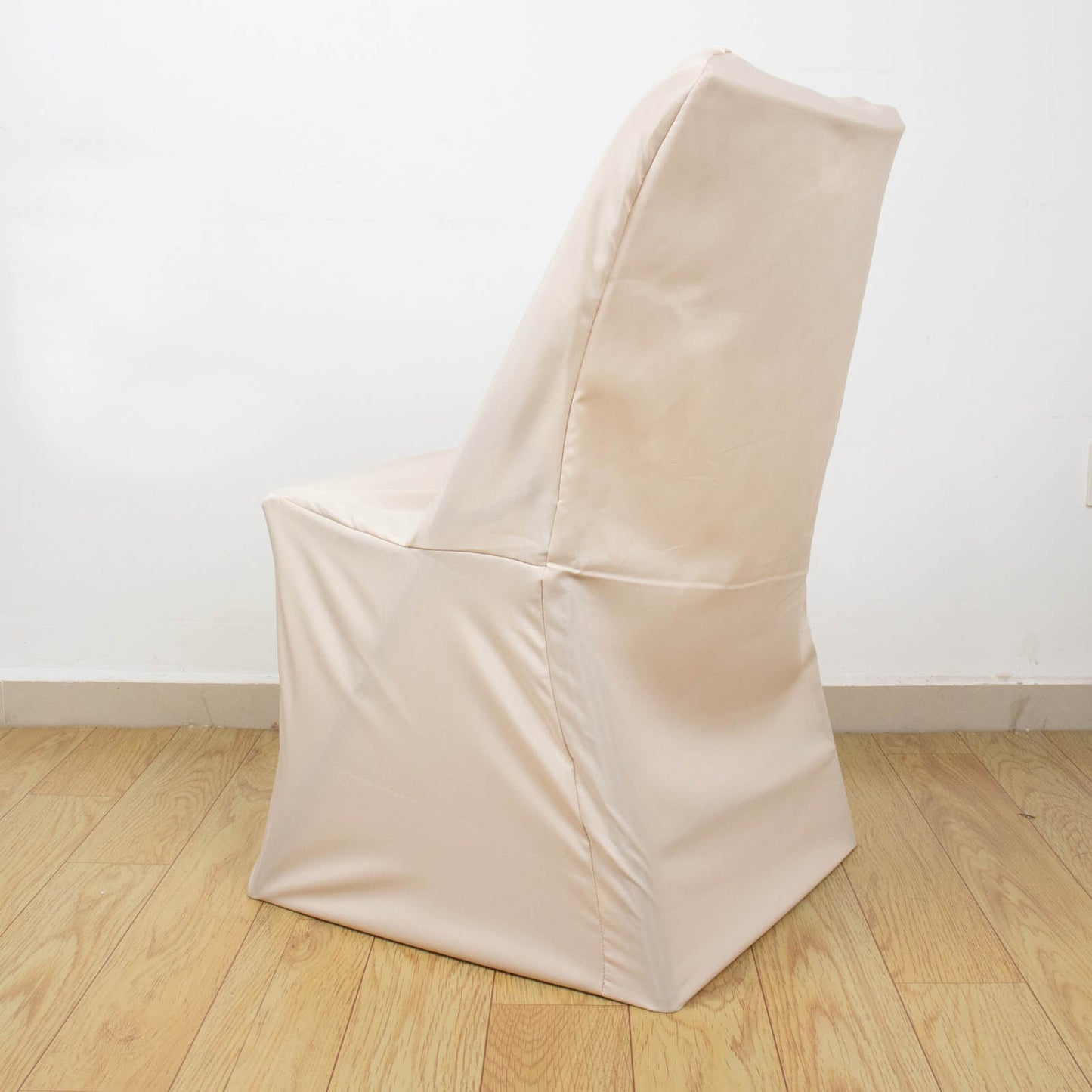 Beige Lifetime Polyester Reusable Folding Chair Cover, Durable Chair Cover