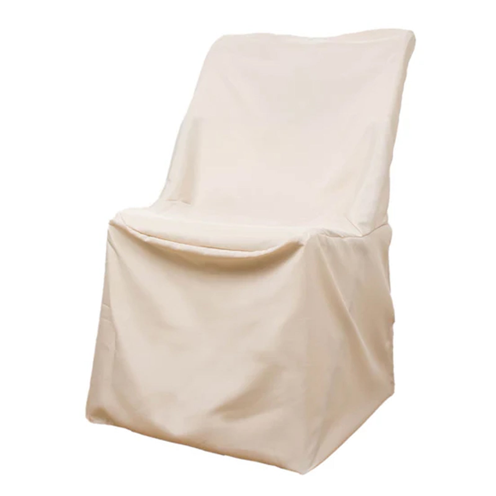 Beige Lifetime Polyester Reusable Folding Chair Cover, Durable Chair Cover#whtbkgd
