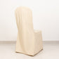 Beige Stretch Slim Fit Scuba Banquet Chair Cover, Wrinkle Free Durable Slip On Chair Cover