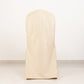 Beige Stretch Slim Fit Scuba Banquet Chair Cover, Wrinkle Free Durable Slip On Chair Cover