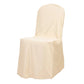 Beige Stretch Slim Fit Scuba Banquet Chair Cover, Wrinkle Free Durable Slip On Chair Cover