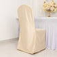 Beige Stretch Slim Fit Scuba Banquet Chair Cover, Wrinkle Free Durable Slip On Chair Cover