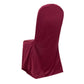 Burgundy Stretch Slim Fit Scuba Banquet Chair Cover, Wrinkle Free Durable Slip On Chair Cover