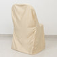 Scuba Stretch Folding Chair Cover Beige - Wrinkle Free & Durable Slipcover