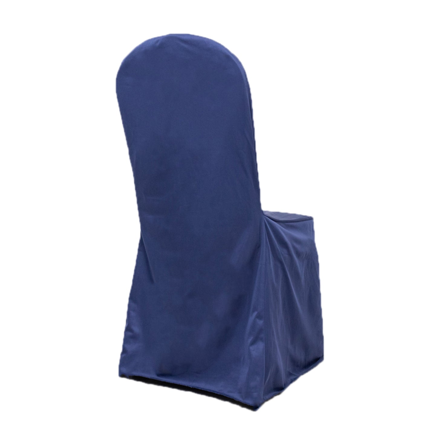 Navy Blue Stretch Slim Fit Scuba Banquet Chair Cover, Wrinkle Free Durable Slip On Chair Cover