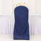 Navy Blue Stretch Slim Fit Scuba Banquet Chair Cover, Wrinkle Free Durable Slip On Chair Cover