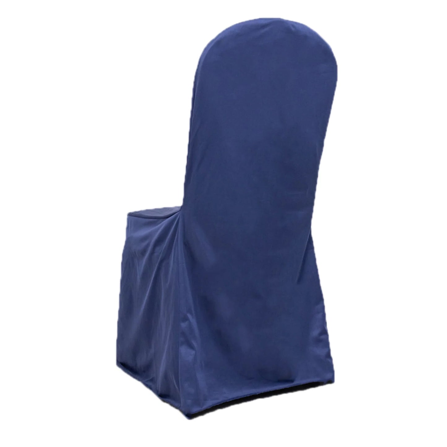 Navy Blue Stretch Slim Fit Scuba Banquet Chair Cover, Wrinkle Free Durable Slip On Chair Cover