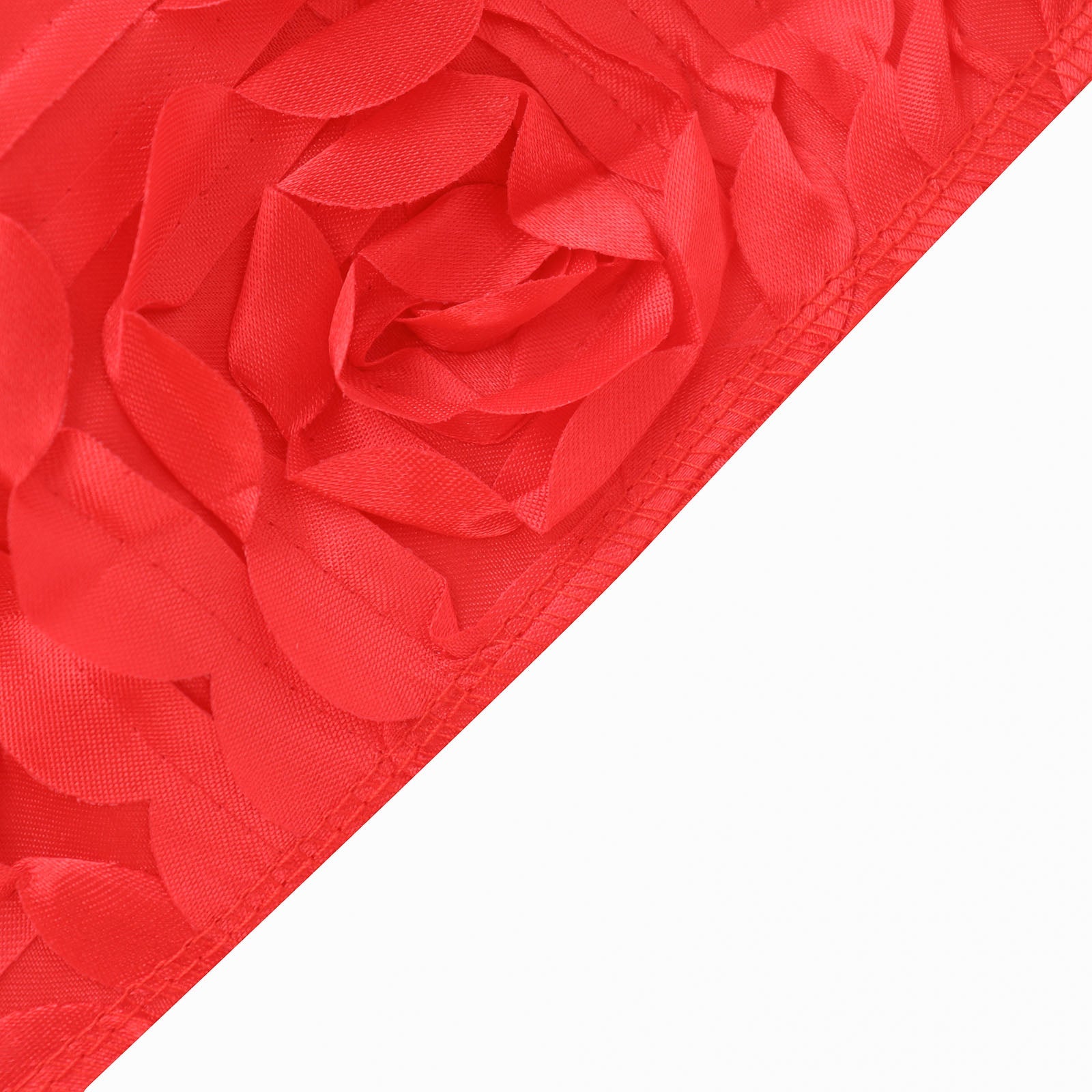 Red Folding Chair Cover In Satin Spandex With Rosette Design