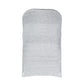 Fitted Silver Spandex Stretch Folding Chair Covers with Metallic Shimmer Tinsel Back