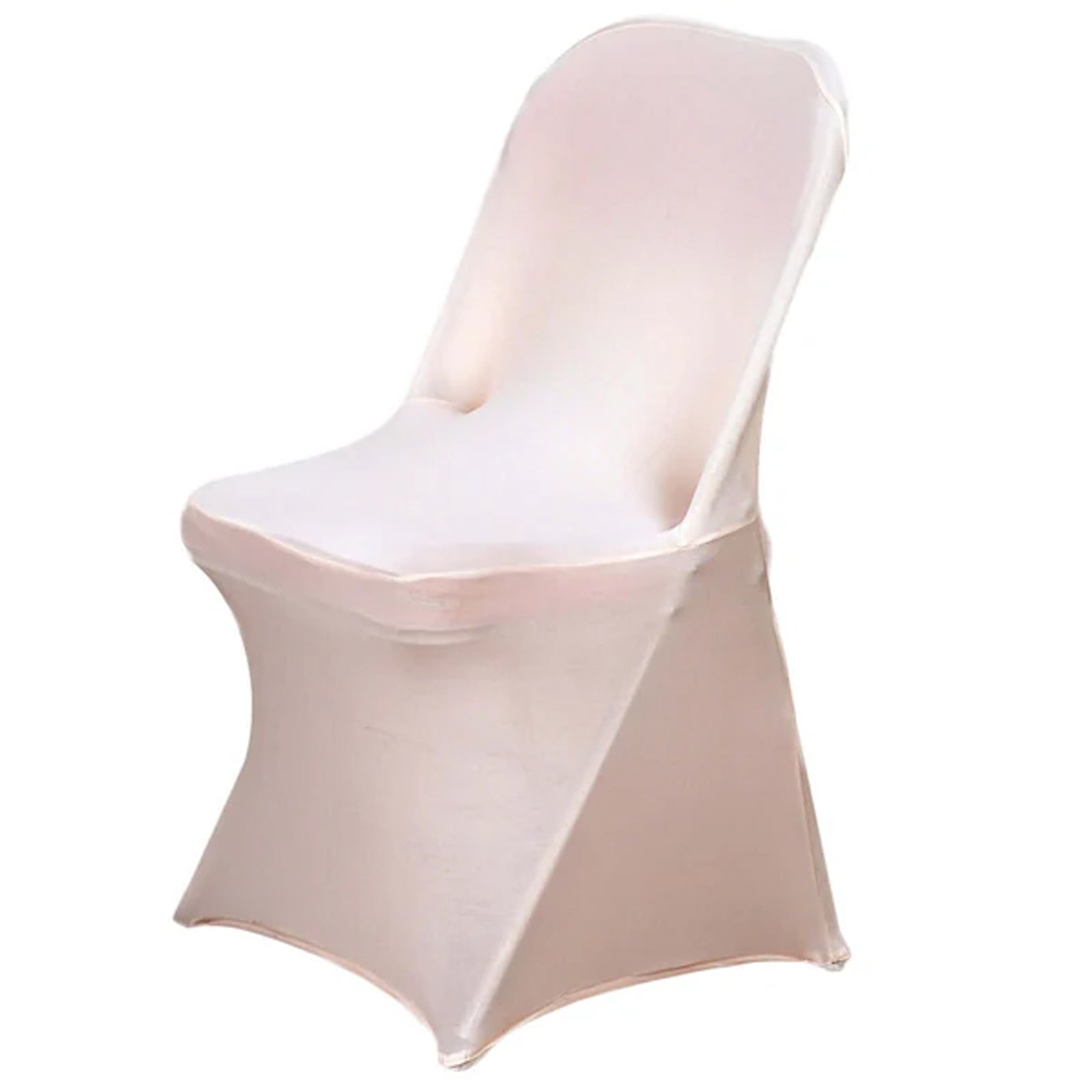 Blush Rose Gold Spandex Stretch Fitted Folding Chair Cover - 160 GSM