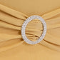 Champagne folding chair cover with silver rhinestone buckle detail. #whtbkgd